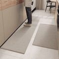 thumbnail image 1 of PABUBE Woven Khaki Kitchen Rug, 17"x47"+17"x95", Non-Slip and Absorbent Floor Mat for Sink or Hallway, Machine Washable Soft Rug, Durable Indoor Use, 1 of 7