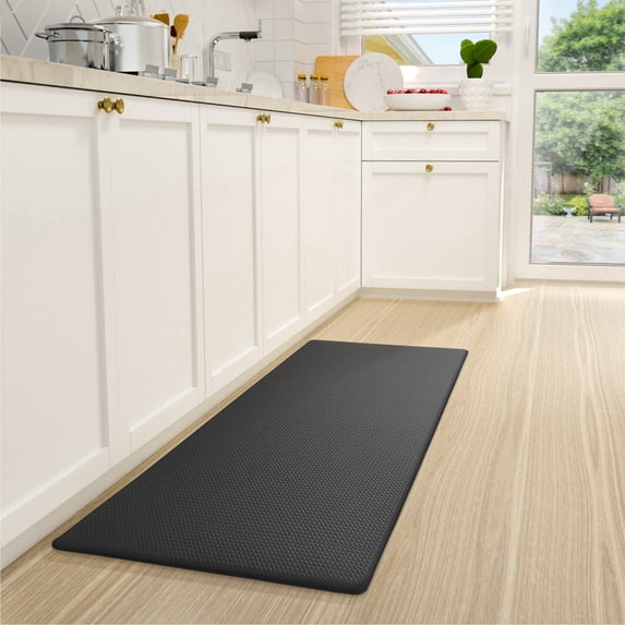 PABUBE Kitchen Rug and Mat Kitchen Mat Anti Fatigue, Non Slips Kitchen Floor Mat, Kitchen Rug or Mat Washable, 17"x 29", Black