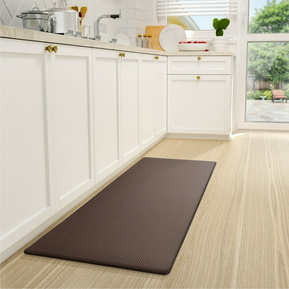 PABUBE Kitchen Rug and Mat Kitchen Mat Anti Fatigue, Non Slips Kitchen Floor Mat, Kitchen Rug or Mat Washable, 17"x 29", Brown