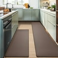 thumbnail image 1 of PABUBE Kitchen Rug and Mat Kitchen Mat Anti Fatigue, Non Slips Kitchen Floor Mat, Kitchen Rug or Mat Washable, 17"x 47"+17"x 95", Brown, 1 of 10