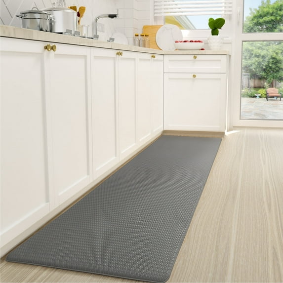 PABUBE Kitchen Rug and Mat Kitchen Mat Anti Fatigue, Non Slips Kitchen Floor Mat, Kitchen Rug or Mat Washable, 17"x 95", Gray