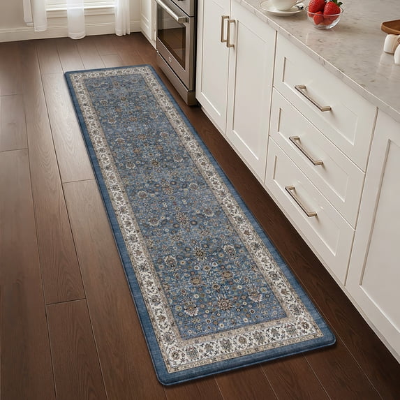 PABUBE Kitchen Rug 17"x79", Anti Fatigue Kitchen Mat for Floor, Persian Vintage Decor, Easy Clean, Waterproof & Oil Proof Kitchen Mat, Non-Slip 0.4" Thick Cushioned Kitchen Floor Mat
