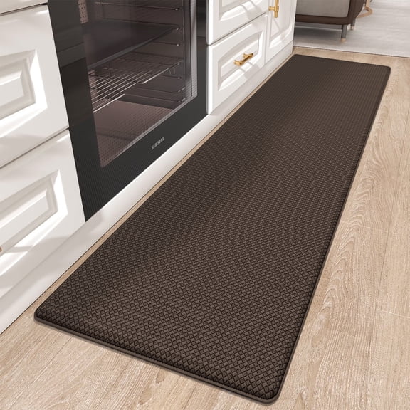 PABUBE Kitchen Rug, Anti Fatigue Mat for Kitchen, Non Skid Kitchen Floor Mat, Kitchen Rug or Mat Washable, 24"x 87", Brown