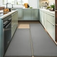 thumbnail image 1 of PABUBE Kitchen Rug and Mat Kitchen Mat Anti Fatigue, Non Slips Kitchen Floor Mat, Kitchen Rug or Mat Washable, 24"x59"+24"x87",Gray, 1 of 9