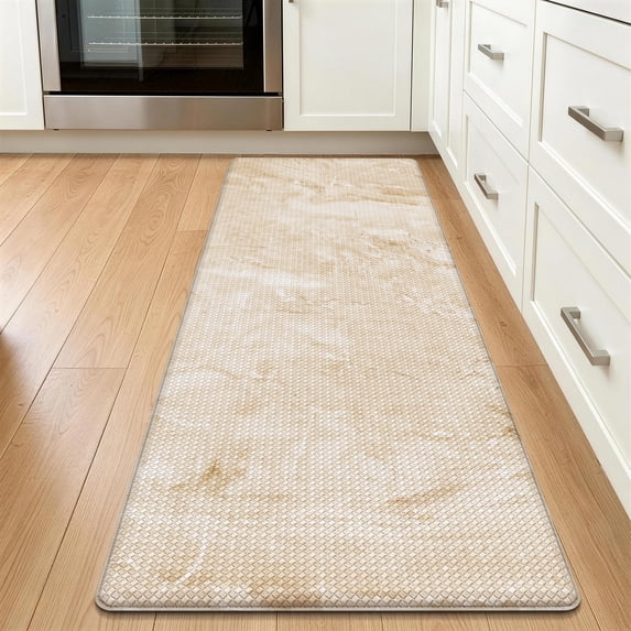PABUBE Anti Fatigue Kitchen Mat 24"x59", Waterproof Standing Mat, Non-Slip Comfort Cushion Kitchen Runner Rug, Easy Clean Floor Mat for Kitchen, Office, Sink, Laundry, Beige
