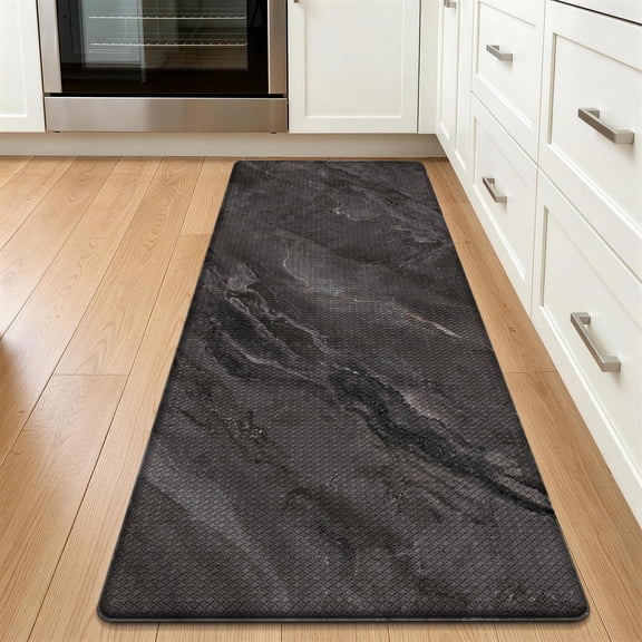 PABUBE Anti Fatigue Kitchen Mat 24"x59", Waterproof Standing Mat, Non-Slip Comfort Cushion Kitchen Runner Rug, Easy Clean Floor Mat for Kitchen, Office, Sink, Laundry, Black