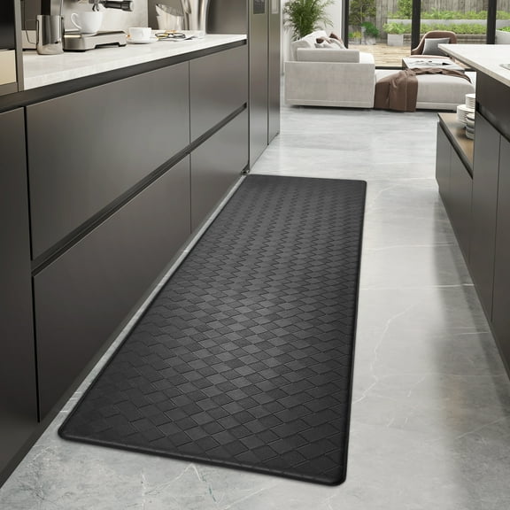 PABUBE Kitchen Mat Cushioned Anti Fatigue Kitchen Rugs Waterproof Non-Slip Comfort Standing Mat for Kitchen, Floor, Office, Sink, Black, 24" x 87"