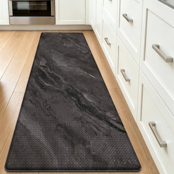 PABUBE Anti Fatigue Kitchen Mat 24"x87", Waterproof Standing Mat, Non-Slip Comfort Cushion Kitchen Runner Rug, Easy Clean Floor Mat for Kitchen, Office, Sink, Laundry, Black
