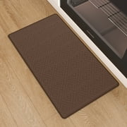PABUBE Kitchen Rugs and Mats Anti Fatigue Cushioned, Non Slips Kitchen Floor Mat in Front of Sink, Memory Foam Floor Mat for Standing, 17"x29", Brown