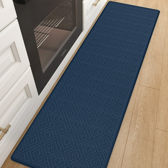 PABUBE Kitchen Rugs and Mats Anti Fatigue Cushioned, Non Slips Kitchen Floor Mat in Front of Sink, Memory Foam Floor Mat for Standing, 17"x79", Blue