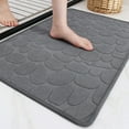 thumbnail image 1 of PABUBE Non Slip Bathroom Rugs, Ultra Thin Bath Mats for Bathroom Floor Fit Under Door, Super Absorbent Bath Rug with Rubber Backing, Non Shedding, Washable Bathroom Mat Shower Mat 24"x36", Gray, 1 of 9
