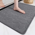 thumbnail image 1 of PABUBE Non Slip Bathroom Rugs, Ultra Thin Bath Mats for Bathroom Floor Fit Under Door, Super Absorbent Bath Rug with Rubber Backing, Non Shedding, Washable Bathroom Mat Shower Mat 16"x24", Gray, 1 of 9