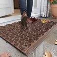 thumbnail image 1 of PABUBE Outdoor Doormat ,Durable Interlocking Welcome Mat, Dirt Trapper Rubber Mat and Non-Slip Low Pile Doormat for Entry Rug,Brown, 17" x 30", 1 of 11