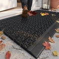 thumbnail image 1 of PABUBE Outdoor Doormat, Durable Welcome Mat, Dirt Trapper Rubber Mat and Non-Slip Low Pile Doormat for Entry Rug, Black, 19" x 30", 1 of 11