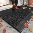 thumbnail image 1 of PABUBE Outdoor Doormat, Durable Welcome Mat, Dirt Trapper Rubber Mat and Non-Slip Low Pile Doormat for Entry Rug, Black, 19" x 30", 1 of 11