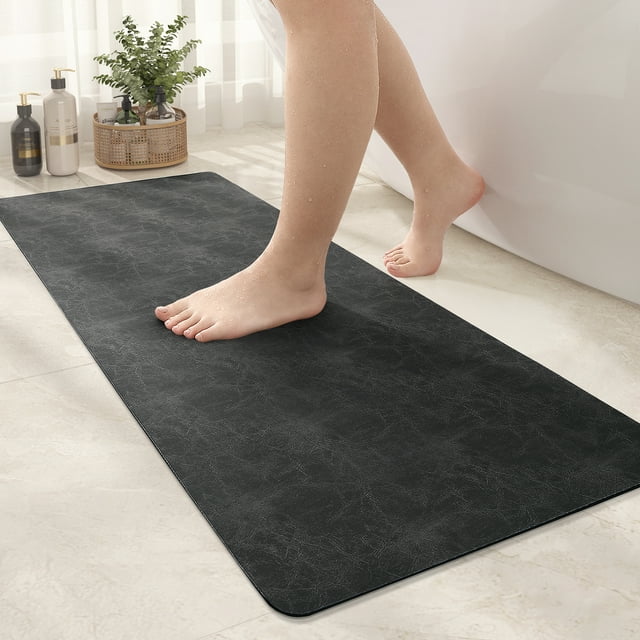 PABUBE Quick Dry Bath Mat, Non Slips Bathroom Rug Ultra Thin, Super Absorbent Shower Floor Mat