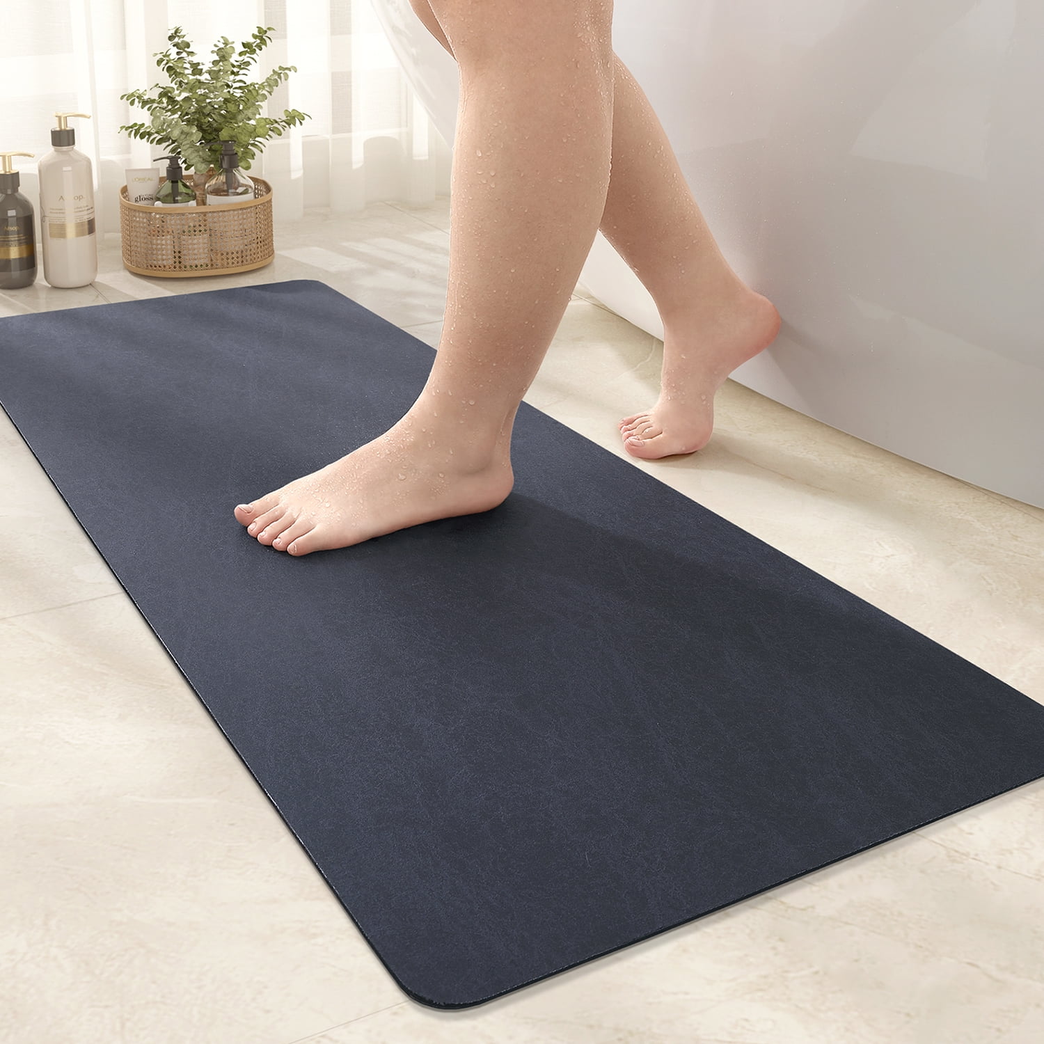 PABUBE Quick Dry Bath Mat, Non Slips Bathroom Rug Ultra Thin, Super ...