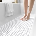 thumbnail image 1 of PABUBE Shower Mat for Bathtub Bath Mat for Tub 16"x 39" Non-Slip Bathtub Mat Machine Washable Tub Mat, White, 1 of 7
