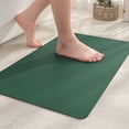 thumbnail image 1 of PABUBE Super Absorbent Quick Dry Bath Mat, Thin Bathroom Rug Fit Under Door, Washable Bath Rugs Shower Floor Mat, 16" x 24", Green, 1 of 9