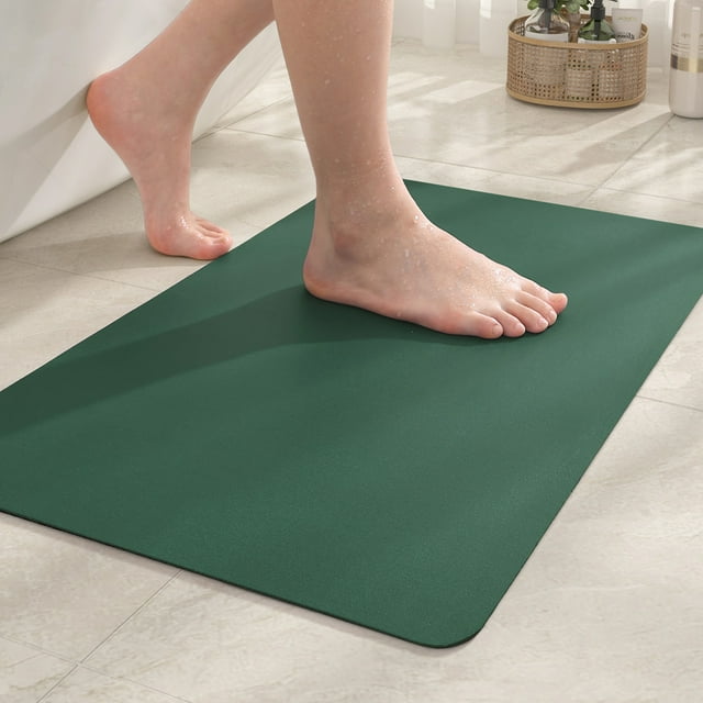 PABUBE Super Absorbent Quick Dry Bath Mat, Thin Bathroom Rug Fit Under ...