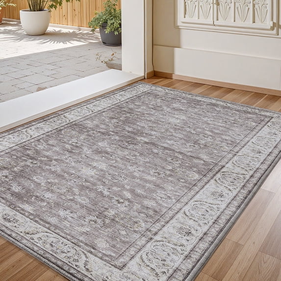 PABUBE Vintage Indoor Doormat Washable, Boho Entry Rug for Front Door - Low Profile Retro Welcome Mat for Inside Non Slip Entryway Rug 18"x30"