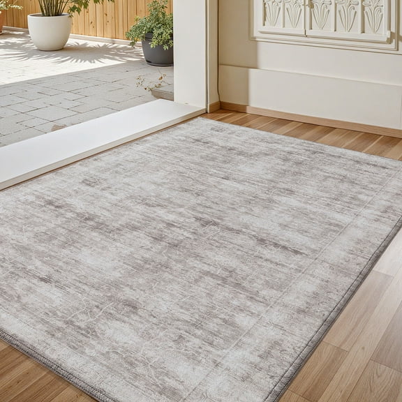 PABUBE Vintage Indoor Doormat Washable, Boho Entry Rug for Front Door - Low Profile Retro Welcome Mat for Inside Non Slip Entryway Rug 24"x35"