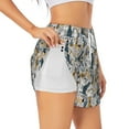 thumbnail image 1 of Honeii's Llama and Cactus1 print a double-layered women's running short, ideal for gym, tennis, and various activities, complete with a practical pocket, 1 of 5