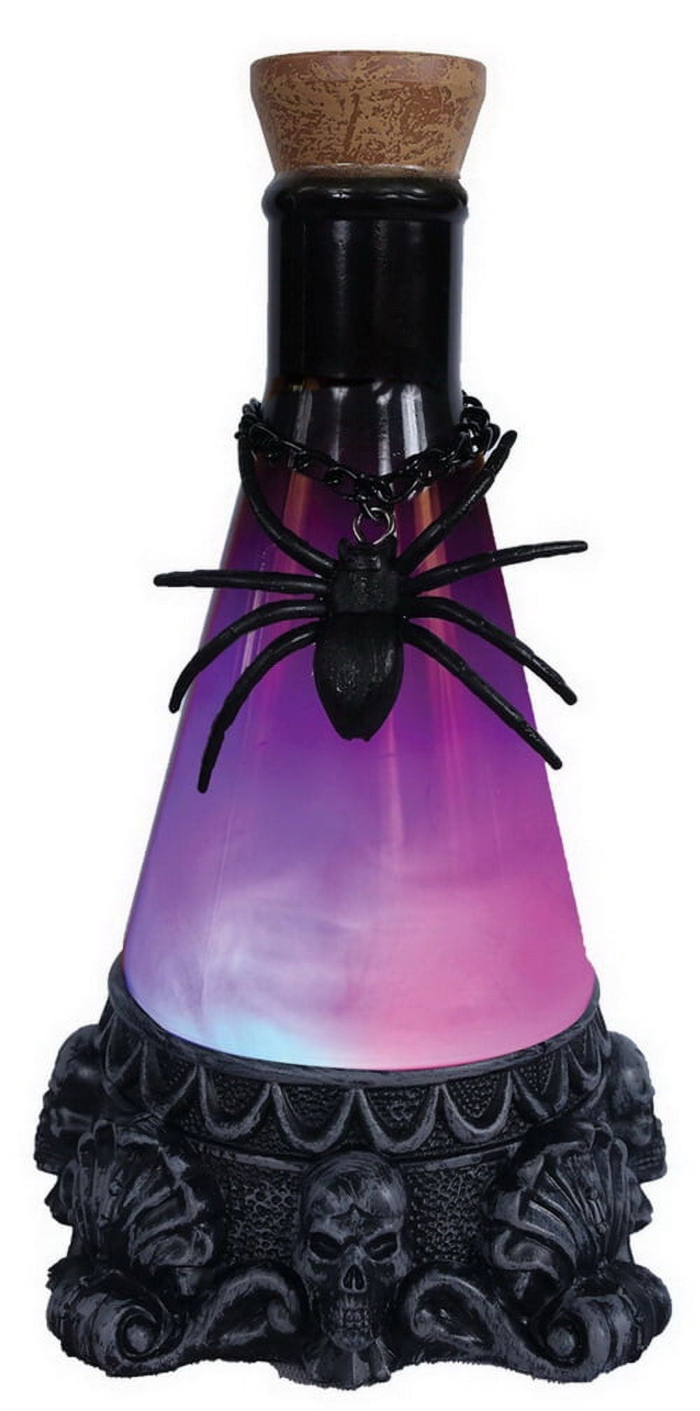 12" Pink and Purple Potion Bottle with Black Spider