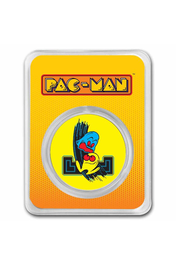 PAC-MAN Arcade Cabinet 1 oz Colorized Silver Round