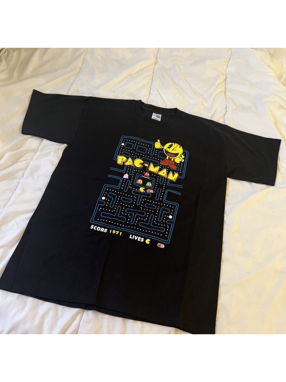 PAC-MAN Black T-shirt vintage video games, vintage style Unisex One Size Mexican