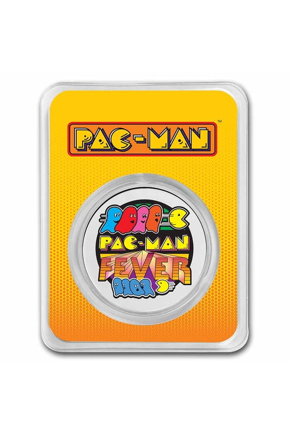PAC-MAN Fever / Amazing Lock-Up 1 oz Colorized Silver Round