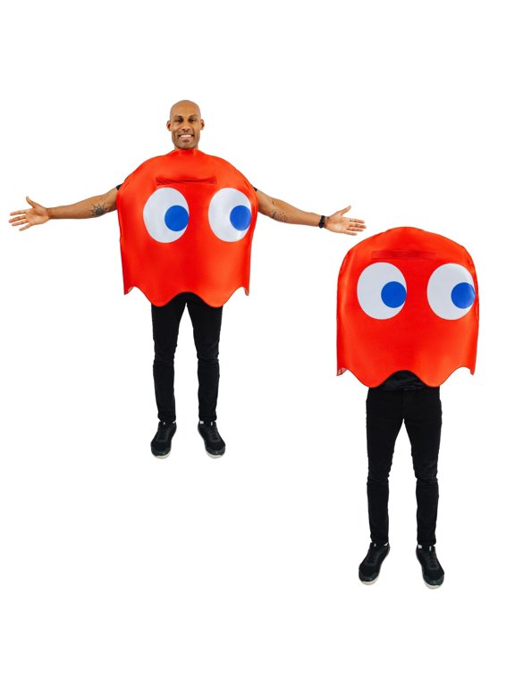 Toynk PAC-MAN Ghost Blinky Adult Costume Outfit, Cute Adult Halloween Costumes, One Size Fits Most
