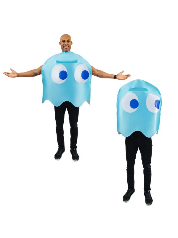 Toynk PAC-MAN Ghost Inky Adult Costume Outfit, Cute Adult Halloween Costumes, One Size Fits Most
