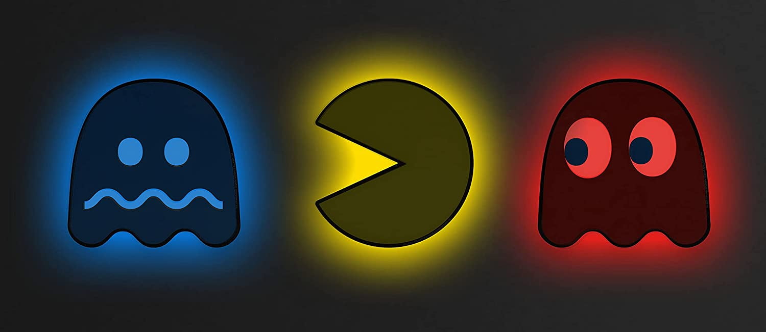 Pac-Man and Ghosts Rechargeable LED Wall Lights Set