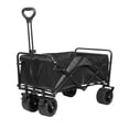 thumbnail image 1 of PACBEAR Heavy Duty Foldable Collapsible Wagon Utility Outdoor Camping Cart with Larger Wheels & Adjustable Handle, 220lbs Capacity, Black, 1 of 5