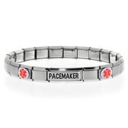 PACEMAKER Medical Alert ID Bracelet, Modular Charm Style - SIZE OPTION F