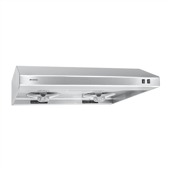 PACIFIC 36'' Economy Under Cabinet Range Hood PR2017-36S, 2-Speed Level, Stainless Steel, Max. 650CFM, Filter-Less Design, Easy to clean, favorite among builders and landlords