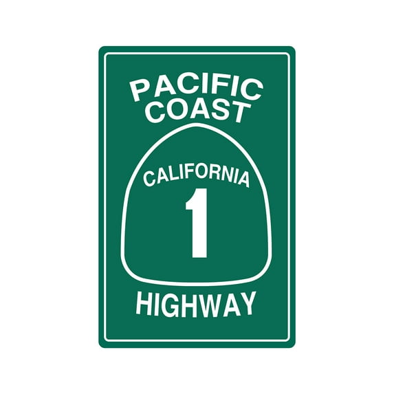 PACIFIC COAST HIGHWAY CALIFORNIA 1 Decal road freeway cali street | Indoor/Outdoor | 7" Tall