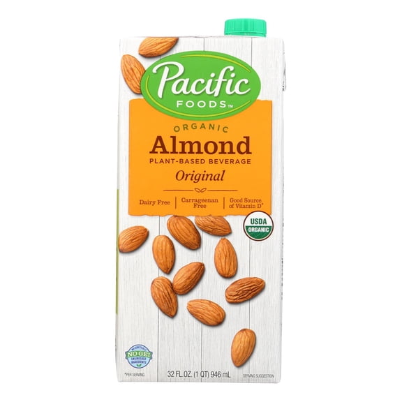 PACIFIC FOODS - Organic Almond Beverage - 32 FO, Case of 12