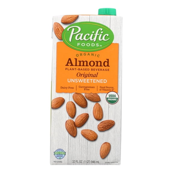 PACIFIC FOODS - Organic Unsweetened Almond Beverage - 32 Fo, Case of 12