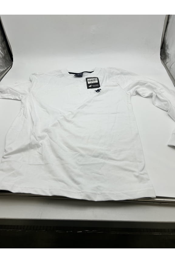 MEN'S PACIFIC POLO CLUB 100% COTTON LONG SLEEVE T-SHIRT - S - WHITE