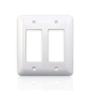 PACK OF 1 Airmont Products AP-12072, White Metal Decorative Wall Plate Cover, Princess Style 2 Gang 5" x 4.6", Unbreakable, Smooth White Painted Metal, Impact Resistant, Matching Screws Included
