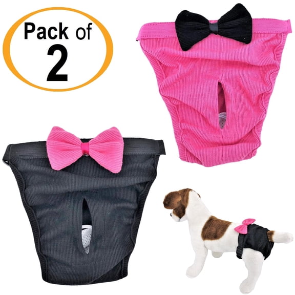 PACK - 2 Dog Diapers for Female Girl Cats SMALL and LARGE Pet 100% Cotton