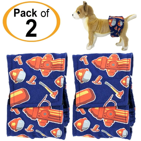 PACK - 2pcs Washable Male Dog Diapers Belly Band Wrap COTTON Waterproof Leak Proof