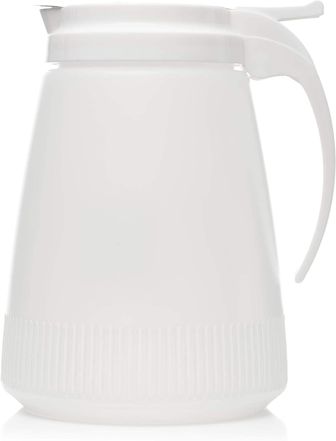 PACK] 48oz Plastic Syrup Dispenser with Plastic Lid and Stainless Steel
