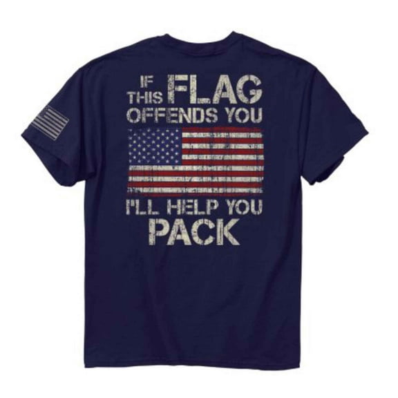 If this Flag Offends You I'll Help You Pack Short Sleeve T-Shirt - XLarge