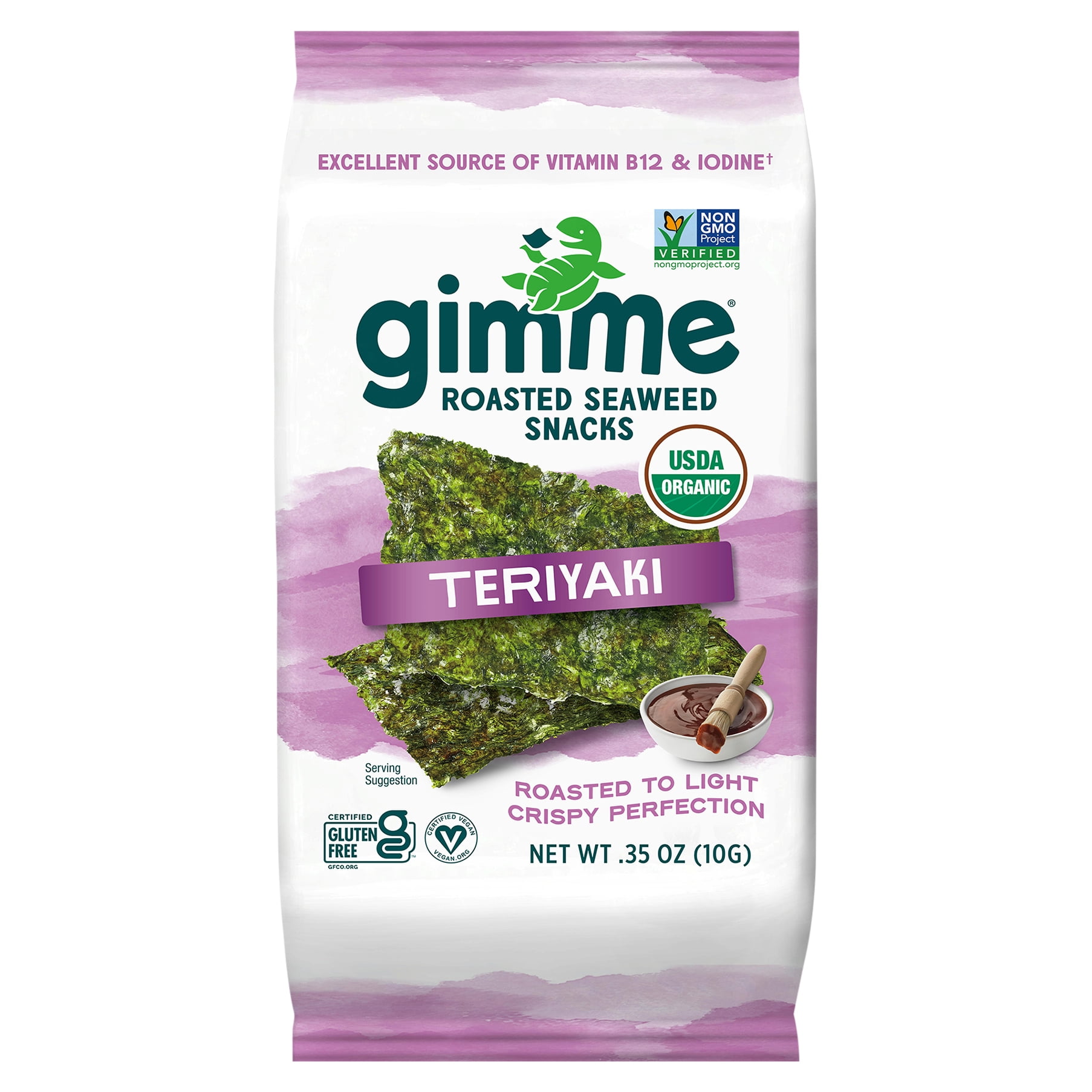 ( PACK OF 1 ), Gimme Organic Roasted Seaweed Snack Teriyaki 0.35oz