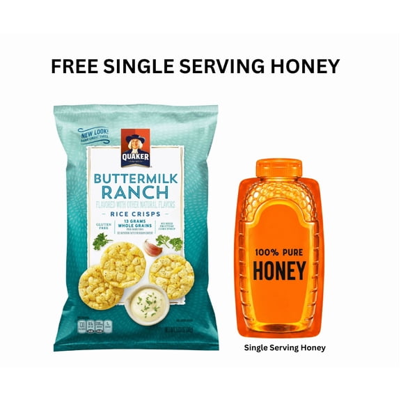 (PACK OF 1) Quaker Rice Crisps Buttermilk Ranch, 3.03 oz Bag