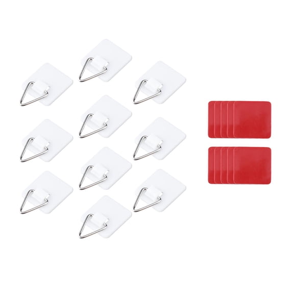 PACK OF 10 Picture Hanger Self Adhesive Stick on Invisible Hook