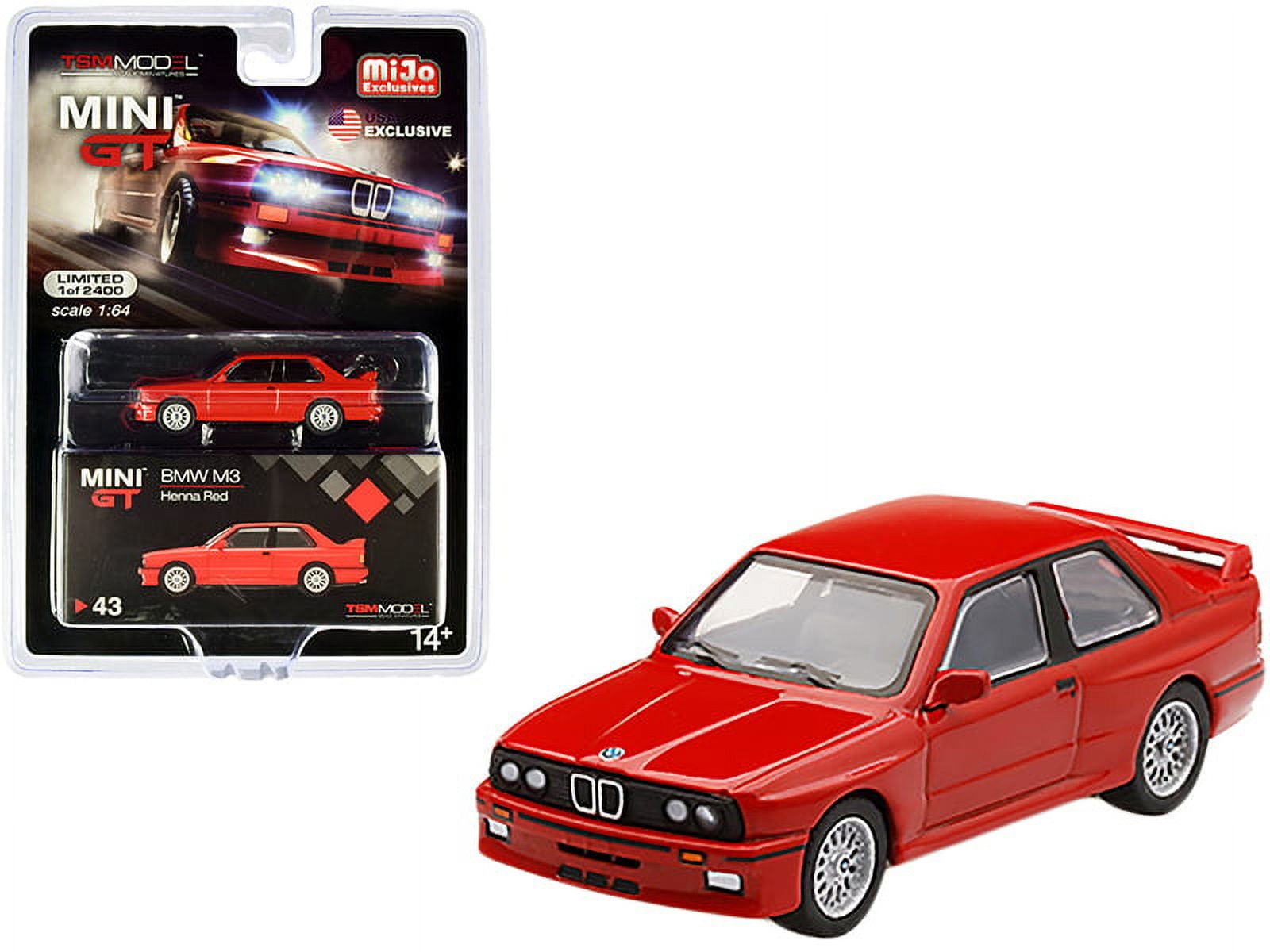 PACK OF 2 - BMW M3 (E30) Henna Red Limited Edition to 2400 pieces Worldwide  1/64 Diecast Model Car by True Scale Miniatures